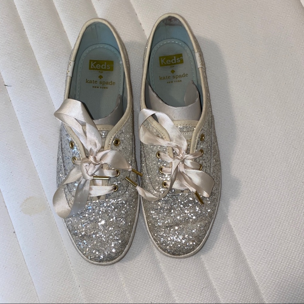 Kate Spade White Glitter Ked’s